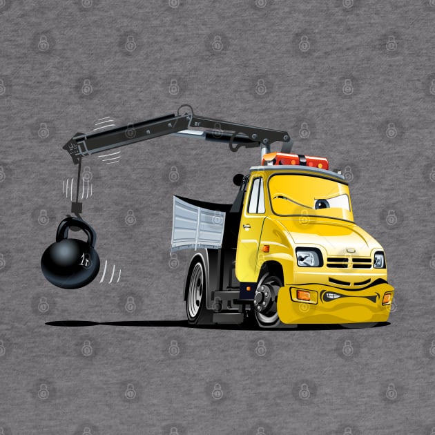 Cartoon Lkw Truck with Crane by Mechanik